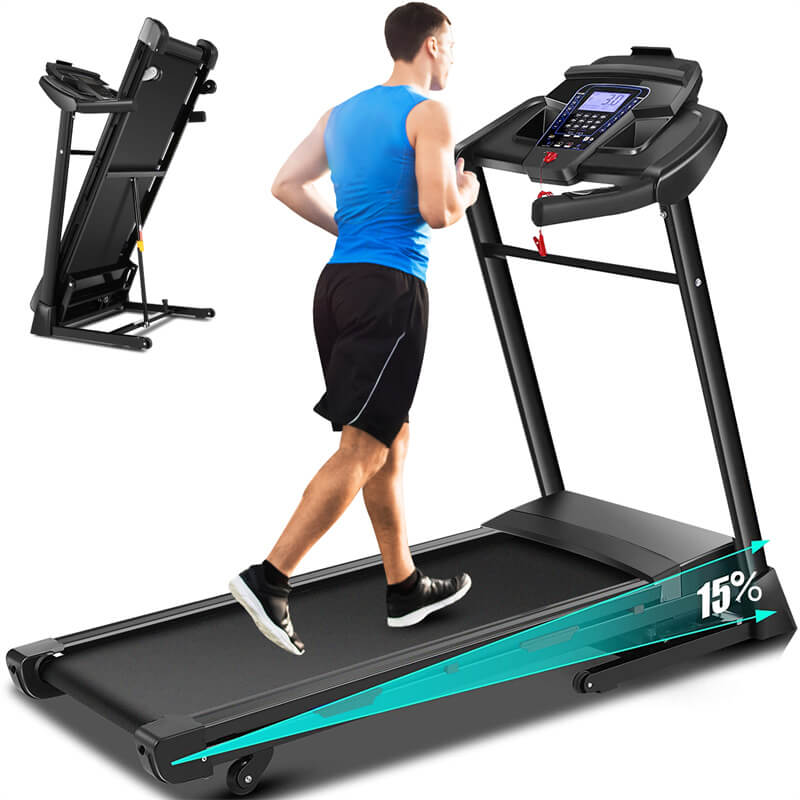 ANCHEER Cinta de correr plegable de 300 libras de capacidad, cintas de correr plegables de 3,25 HP para gimnasio en casa con inclinación automática,