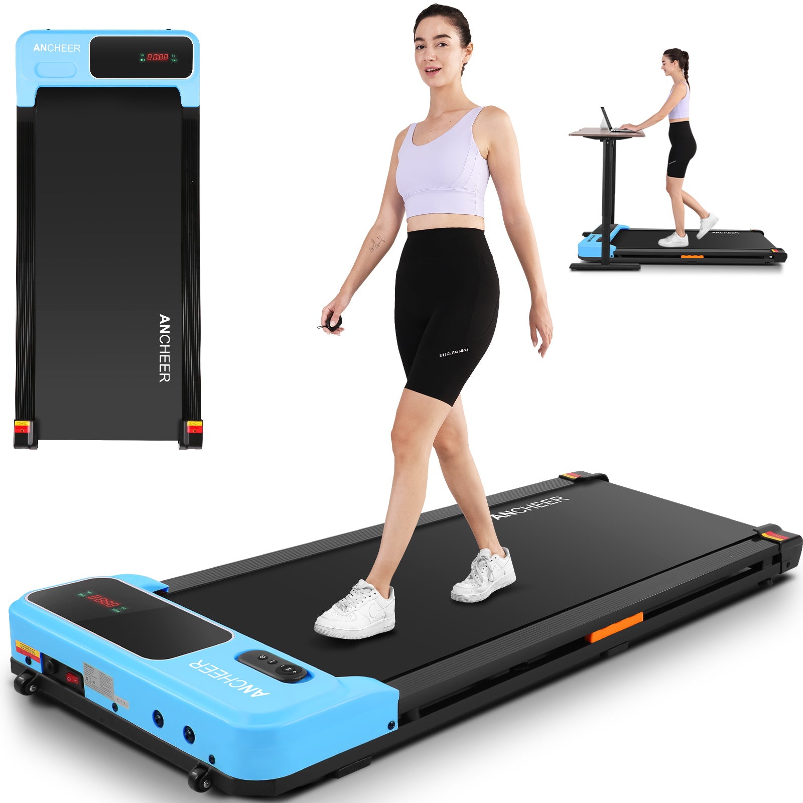 ANCHEER Walking Pad Treadmill&Under Desk Treadmill for Home&Office, Speed Range 0.6~3.8mph, 240 lbs Weight Capacity A6000