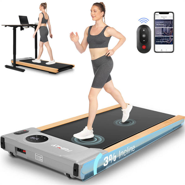 Walking Pad Treadmill with Wooden Design F5986