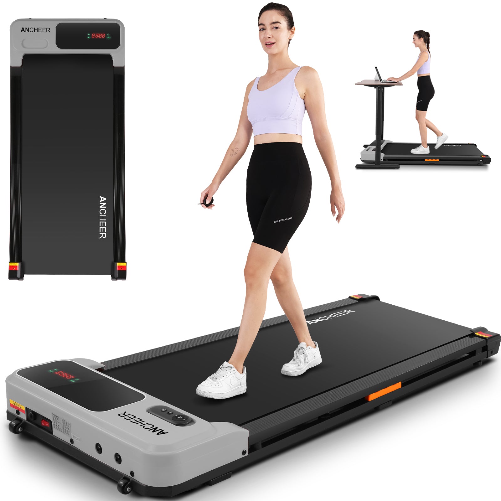 ANCHEER Walking Pad Treadmill&Under Desk Treadmill for Home&Office, Speed Range 0.6~3.8mph, 240 lbs Weight Capacity A6000