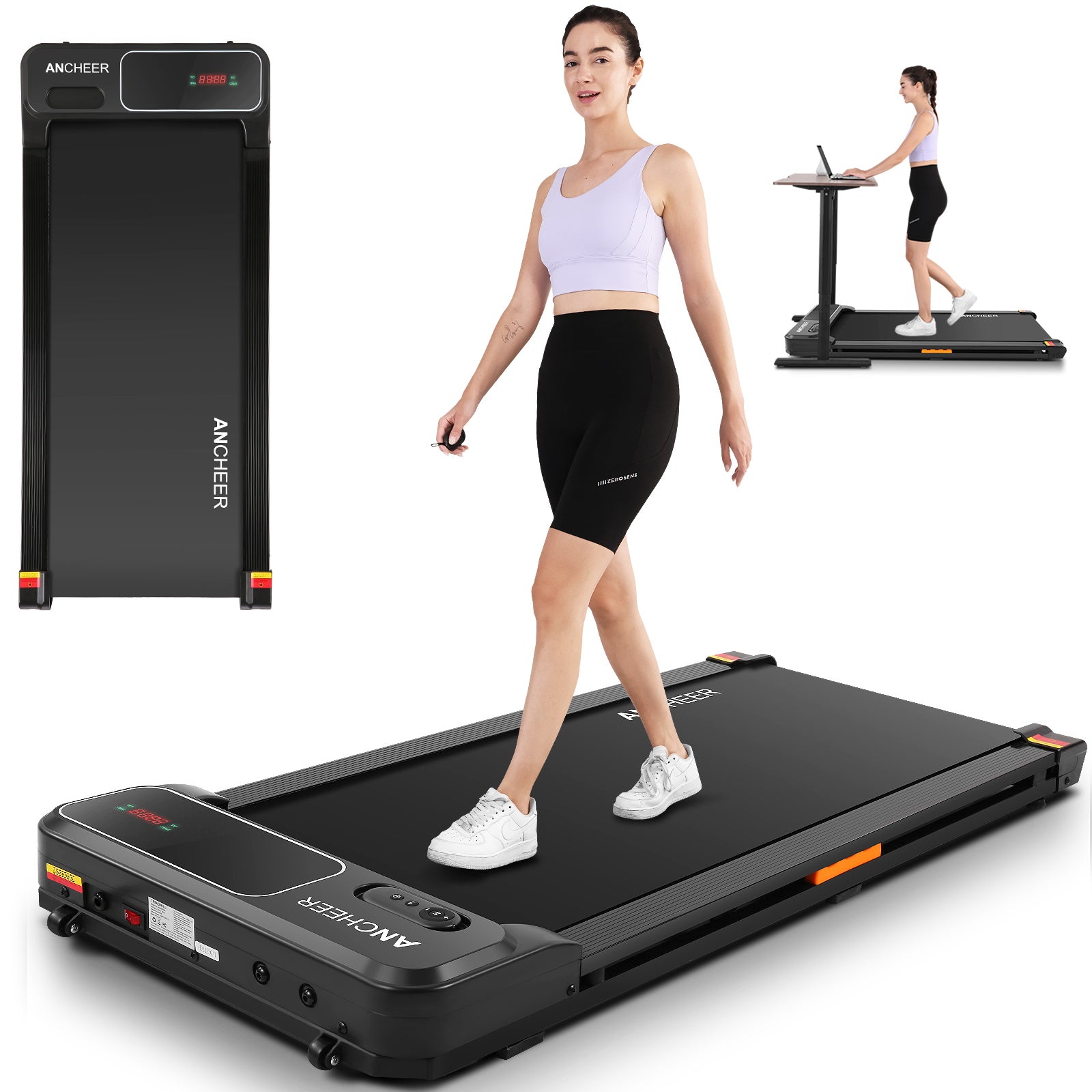 ANCHEER Walking Pad Treadmill&Under Desk Treadmill for Home&Office, Speed Range 0.6~3.8mph, 240 lbs Weight Capacity A6000