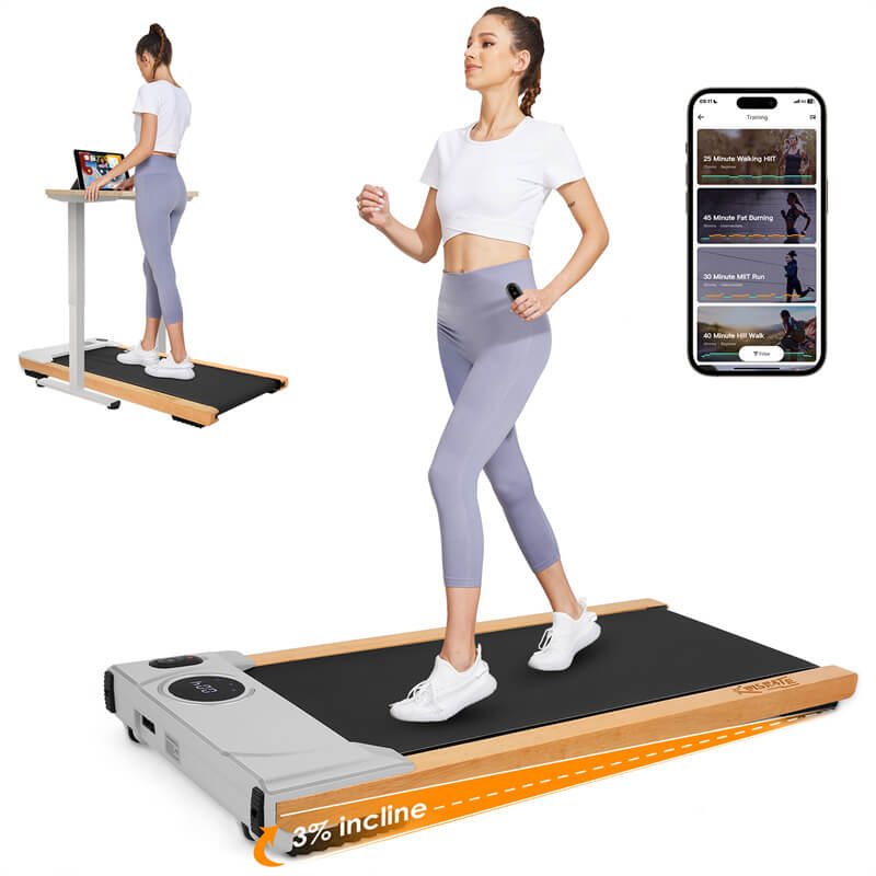 Walking Pad Treadmill with Wooden Design K5986