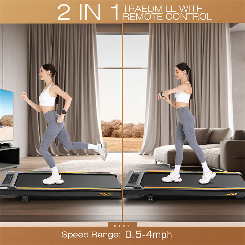 the speed range of 2-in-1 under desk treadmill  is 0.5-4mph