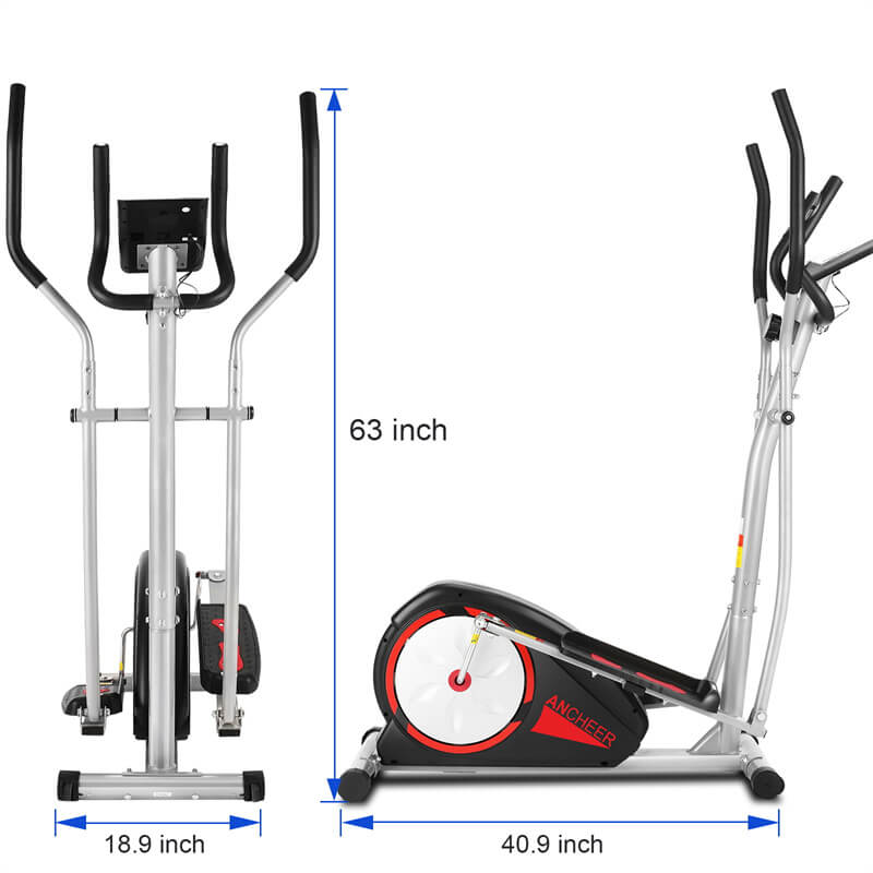 ANCHEER Magnetic Elliptical Machines, with Pulse Rate Grips and LCD Monitor A5417