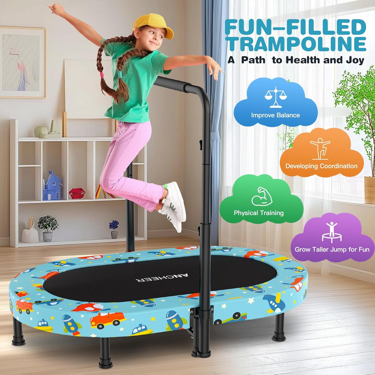 ANCHEER Foldable Rebounder Trampoline for kids & adults A5144
