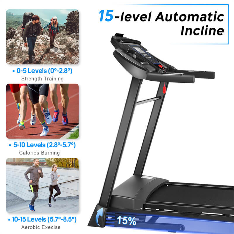 Automatic incline treadmill with USB Port A5570