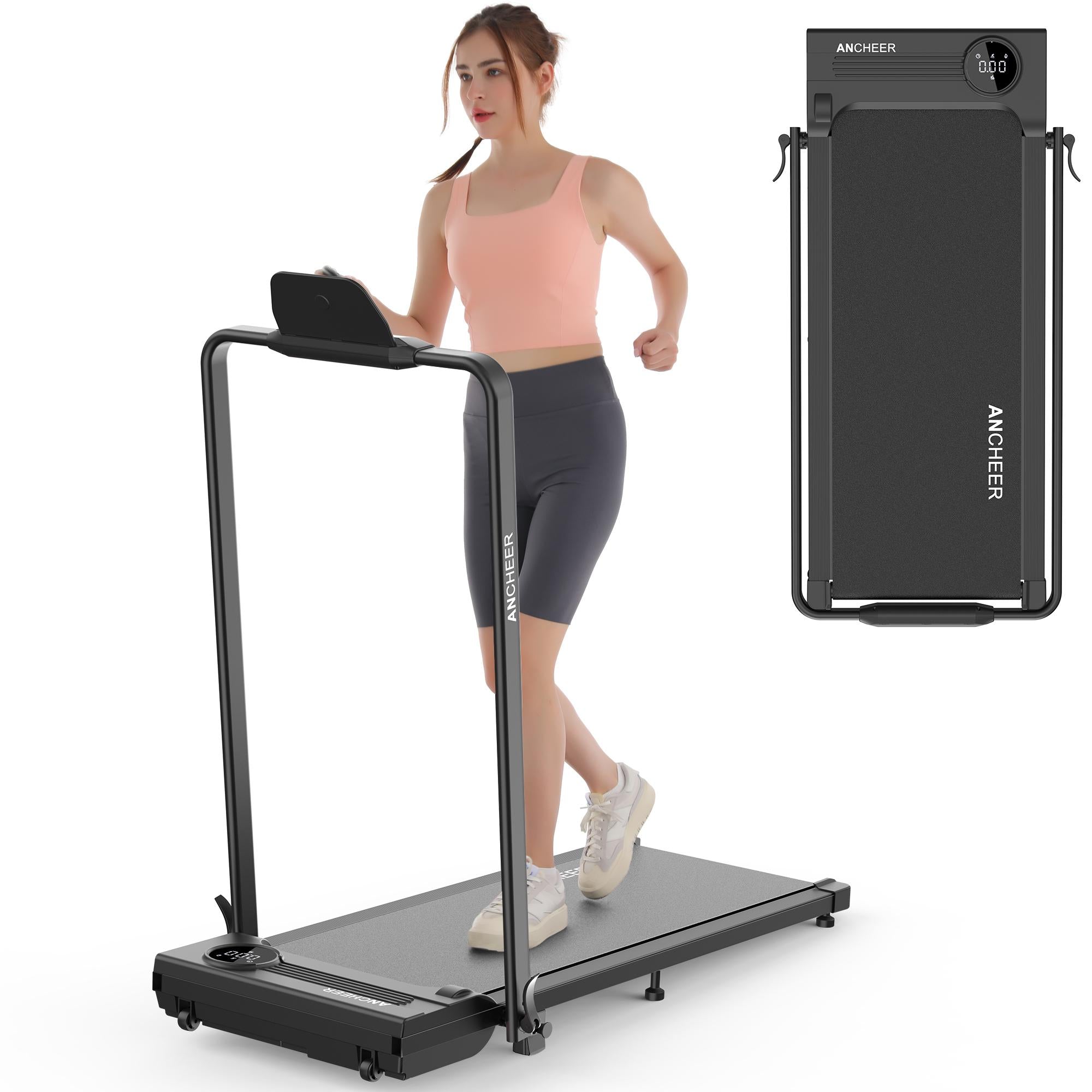 Ancheer armrest 2-in-1 treadmill, with LED display and remote control, for home office walking