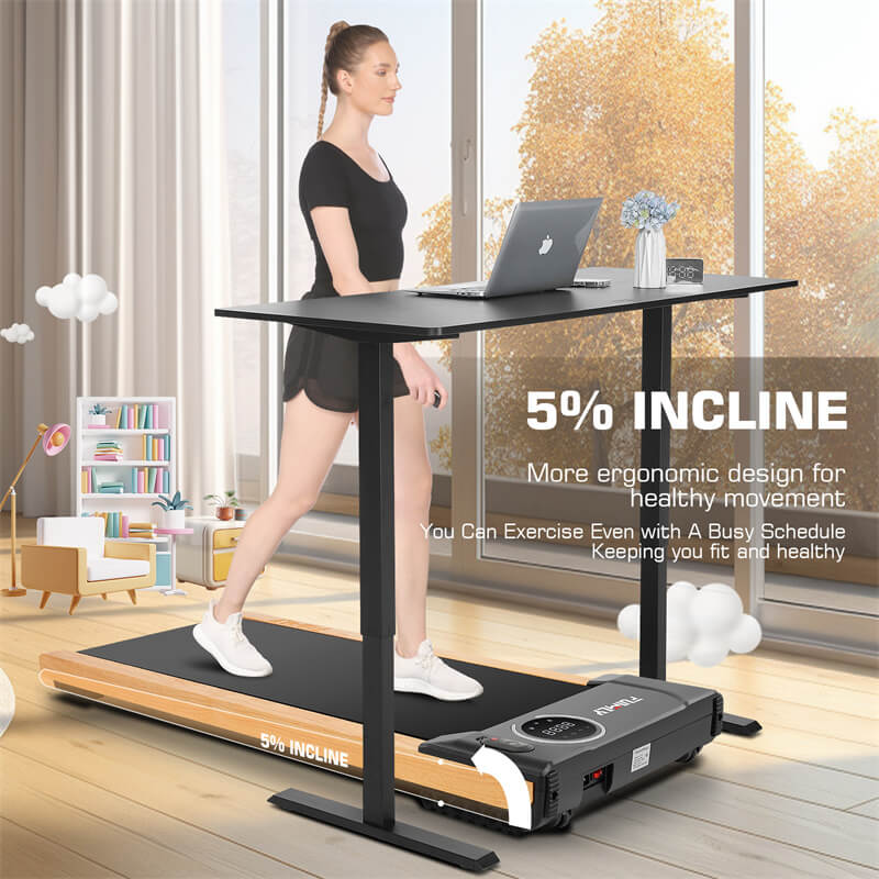 Walking Pad Treadmill with Wooden Design F5986