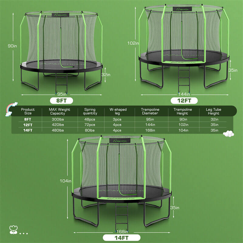 ANCHEER Recreational Trampoline with Enclosure A5988