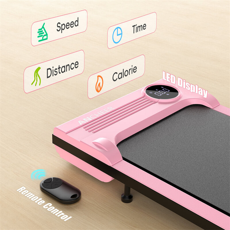 LEDs on the treadmill display calories, speed, heart rate and distance traveled