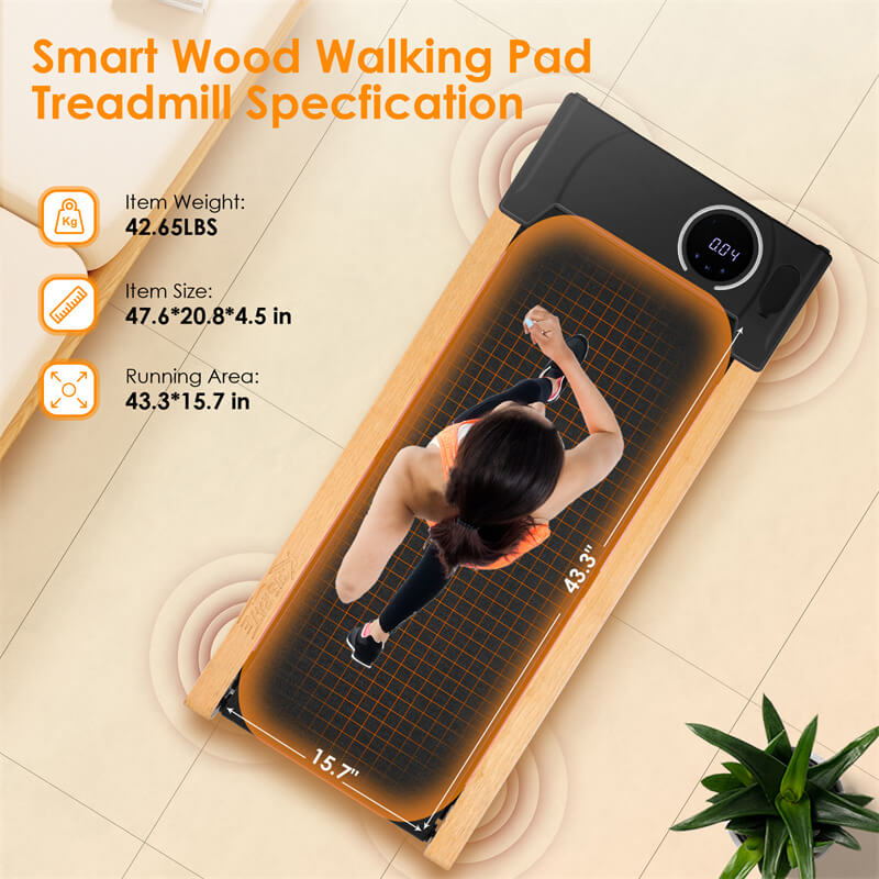 Walking Pad Treadmill with Wooden Design K5986