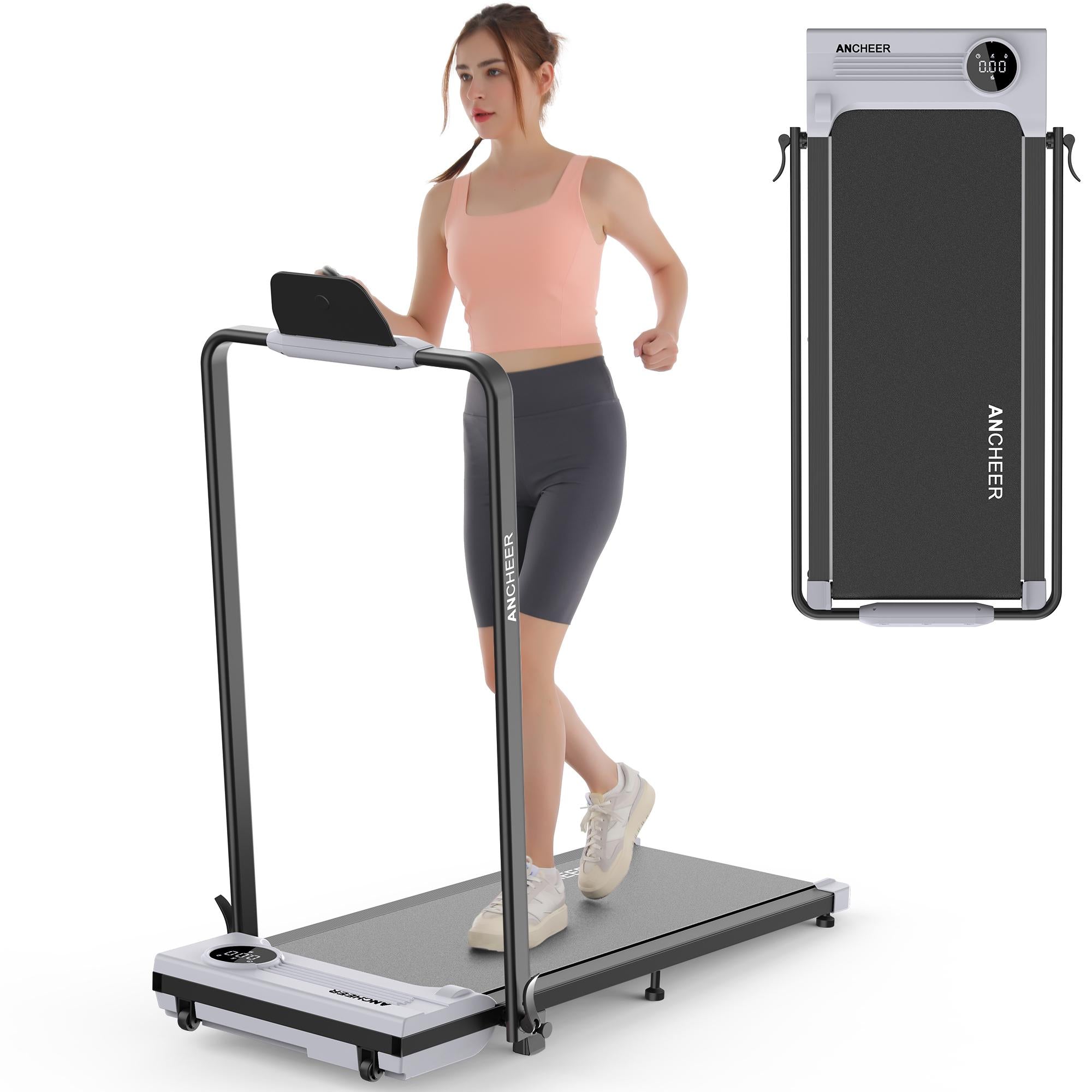 Ancheer armrest 2-in-1 treadmill, with LED display and remote control, for home office walking
