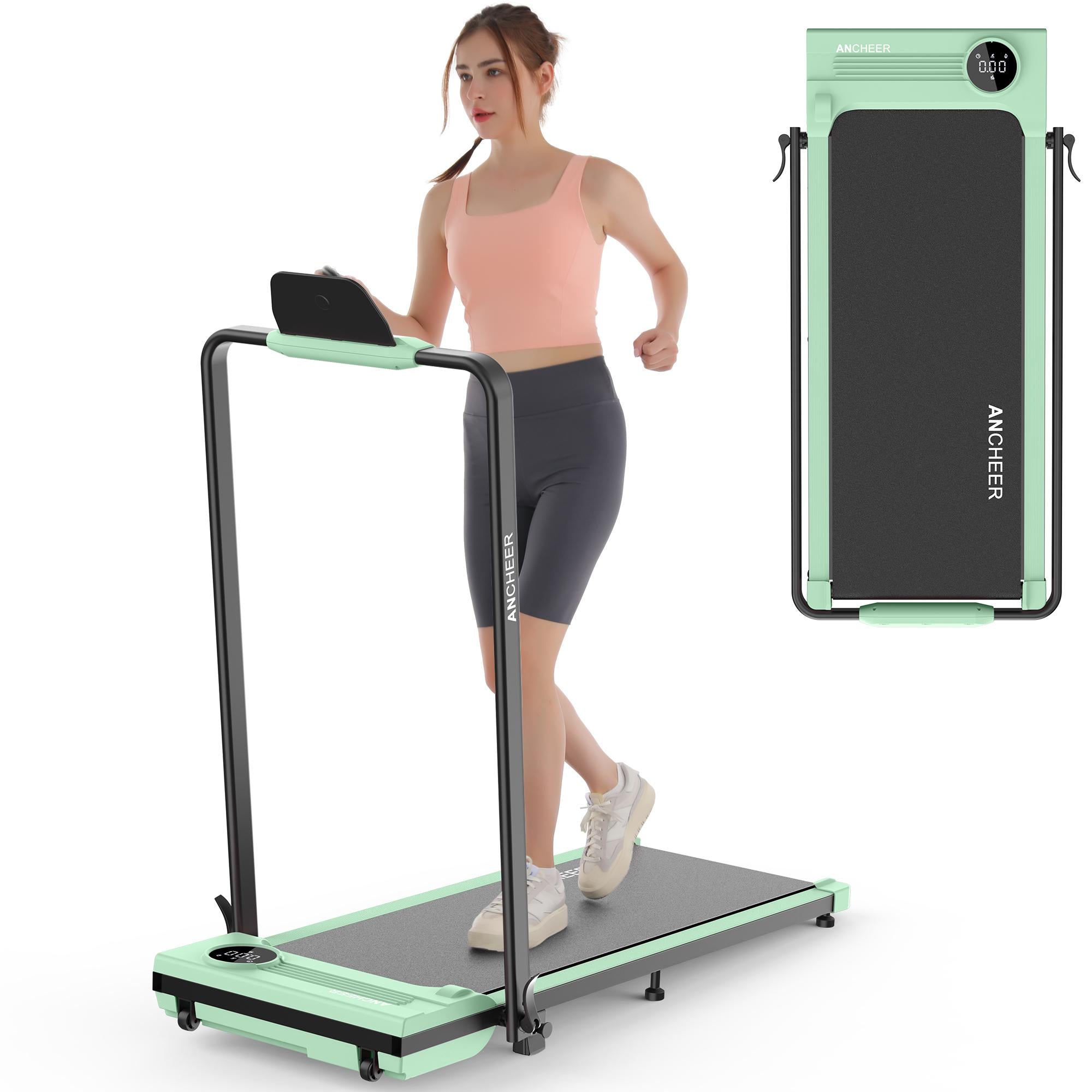 Ancheer armrest 2-in-1 treadmill, with LED display and remote control, for home office walking