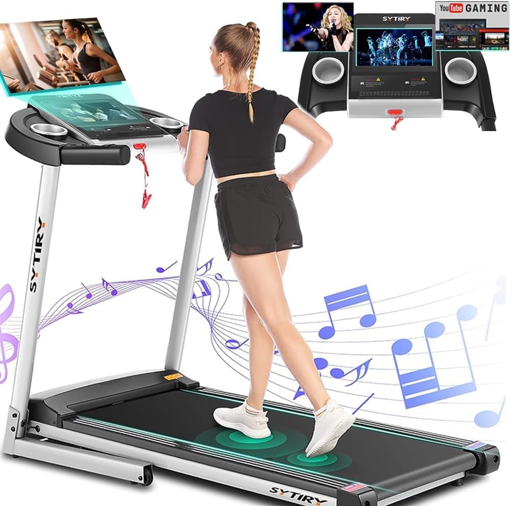 Folding Incline Treadmill with Large 10" HD TV Touch S5828