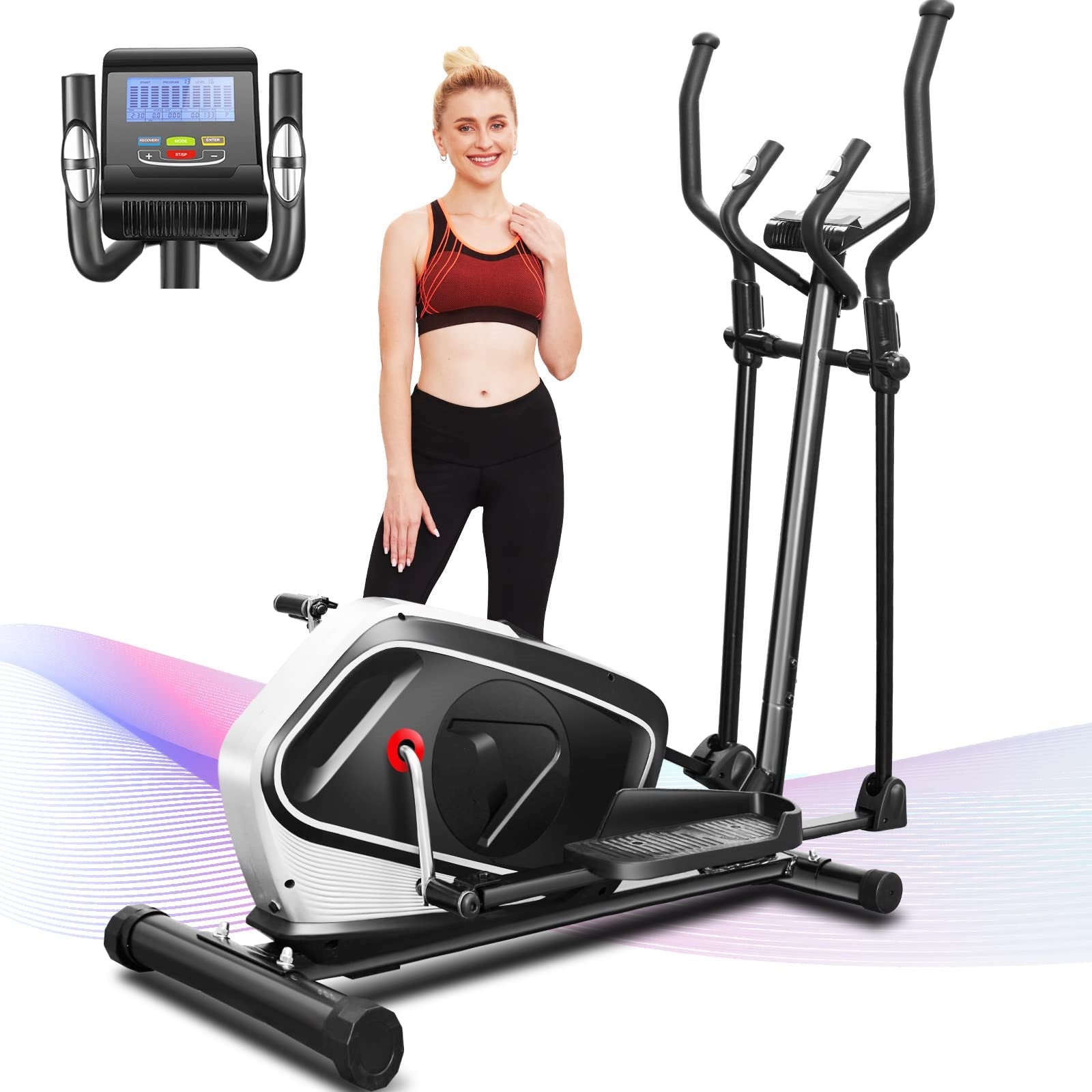 Electric Elliptical Machine for Home, Cross Trainer for Home Use, 390 LB Max Weight