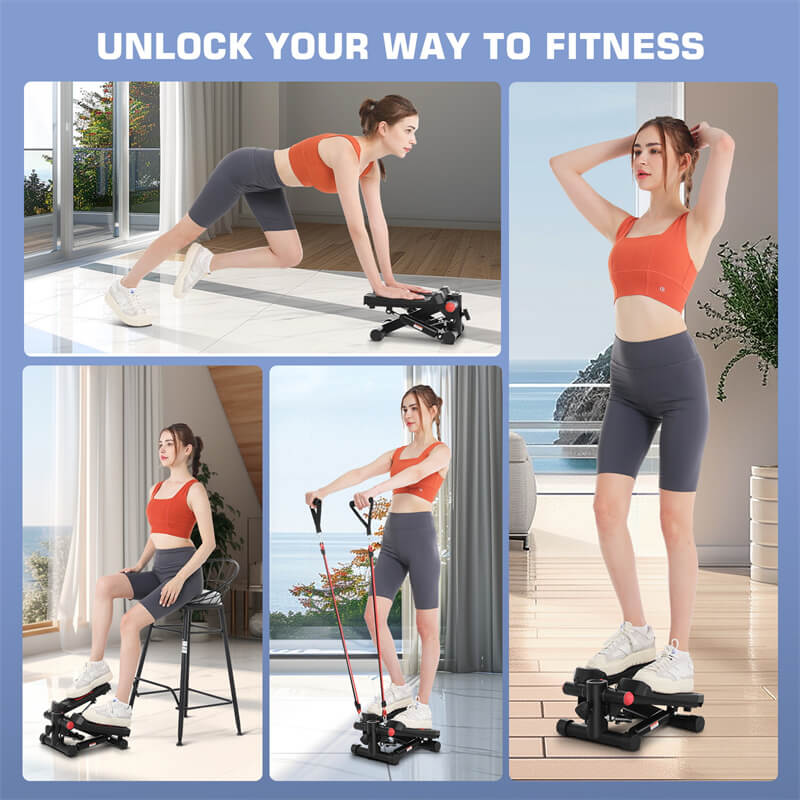 ANCHEER Stair Stepper with Resistance Bands A6001